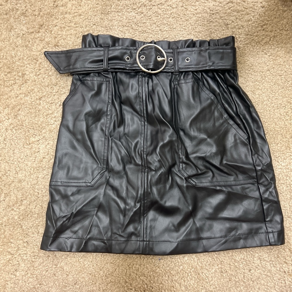 Faux Leather Skirt